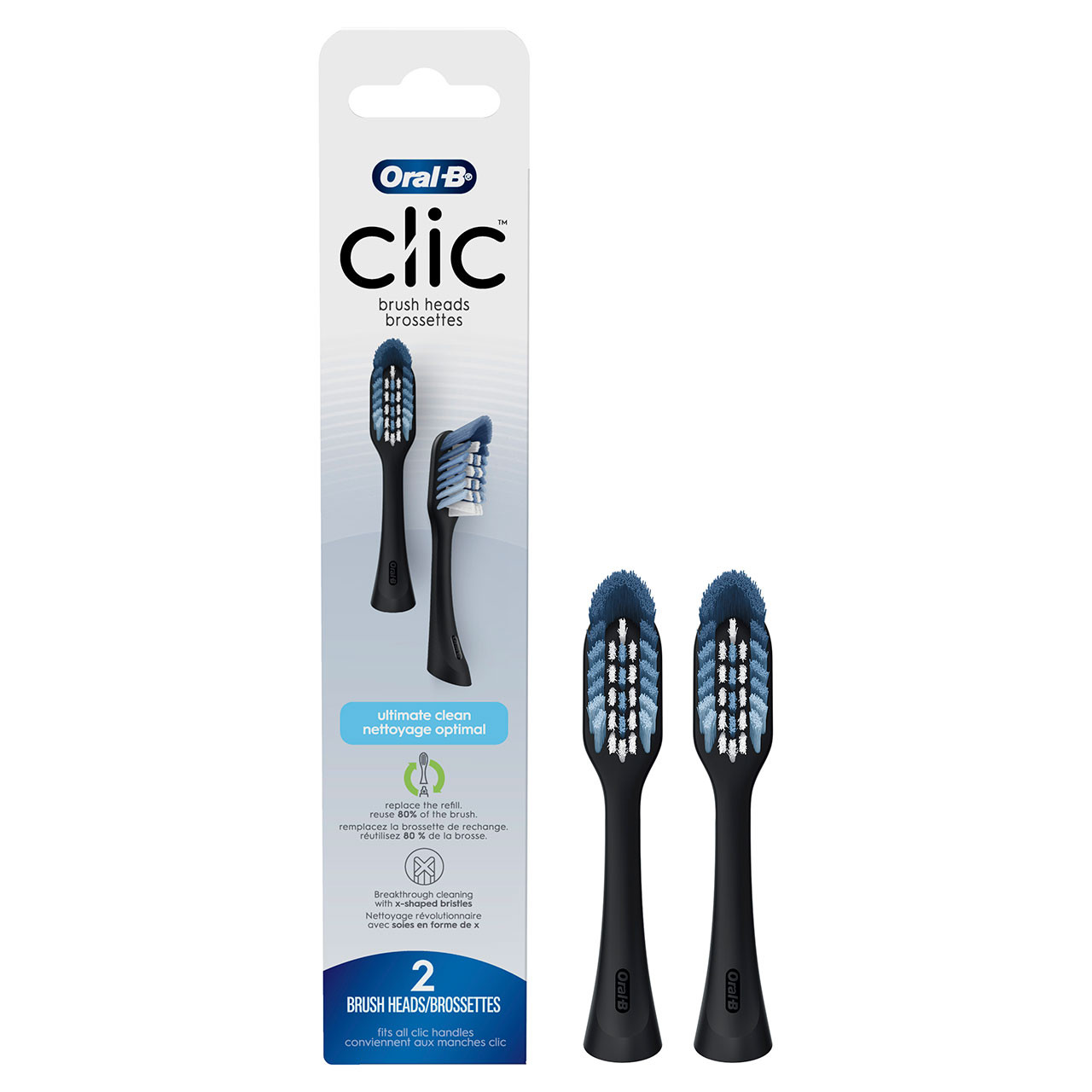 Príslušenstvo Oral-B Clic Toothbrush Replacement Brush Heads Čierne | SK_OB83806